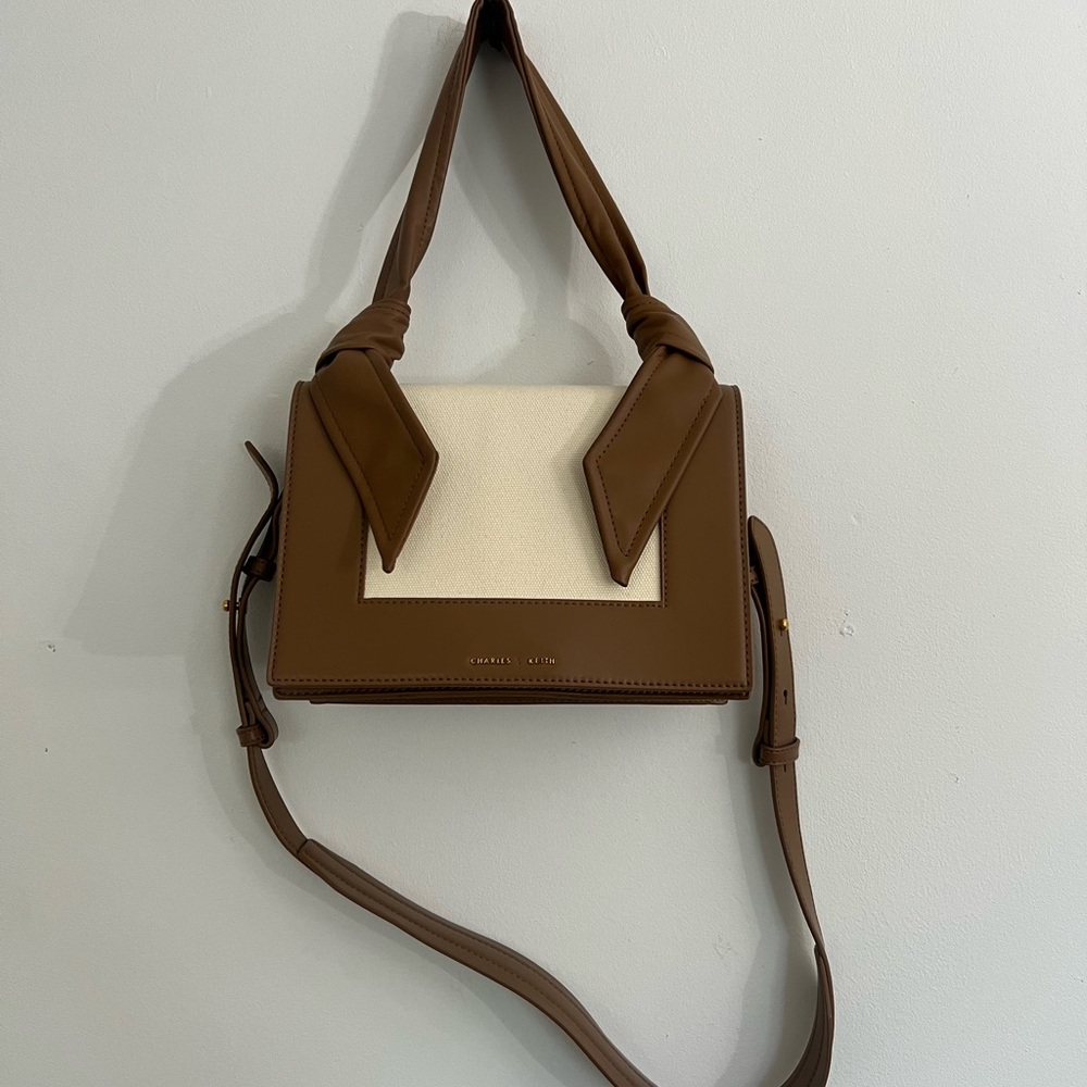 Charles and Keith Brown and Cream Women's Bag